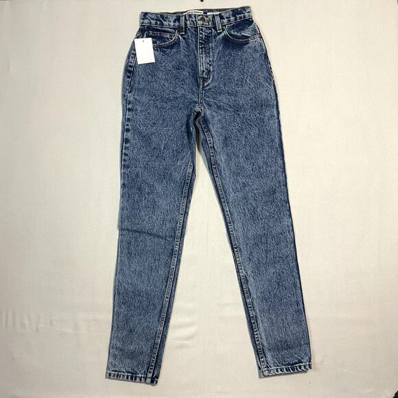 American Apparel Women's The High-Waist Jean Blue Denim Straight Leg - Size 26 - Picture 2 of 10